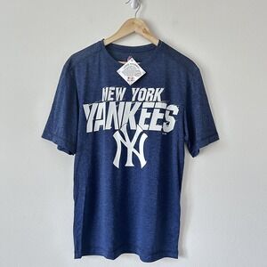 Majestic New York Yankees T Shirt Sz M Genuine Merchandise Coolbase NWT Blue